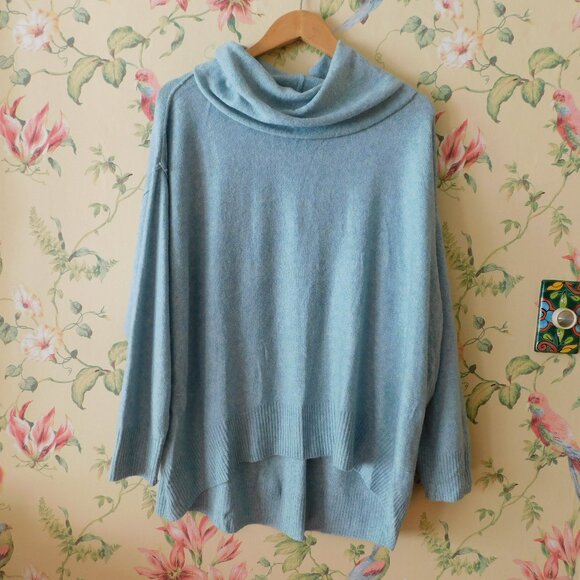 🦅 American Eagle Baby Blue Oversized Sweater Knit - Picture 1 of 15